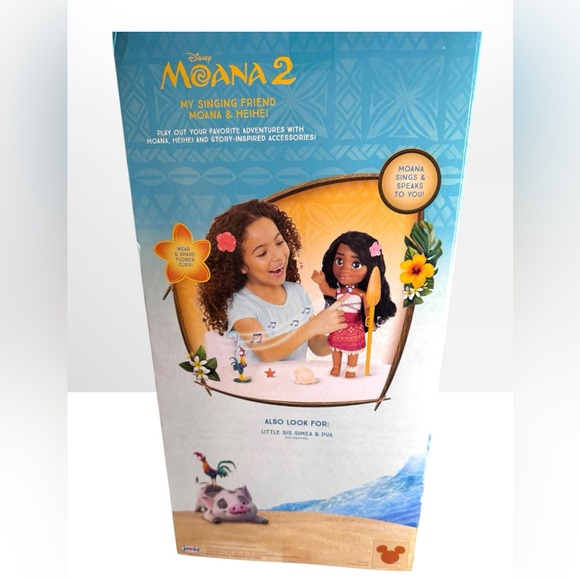 Disney Moana 2 Doll with Paddle and Hei Hei NIB - Picture 3 of 3